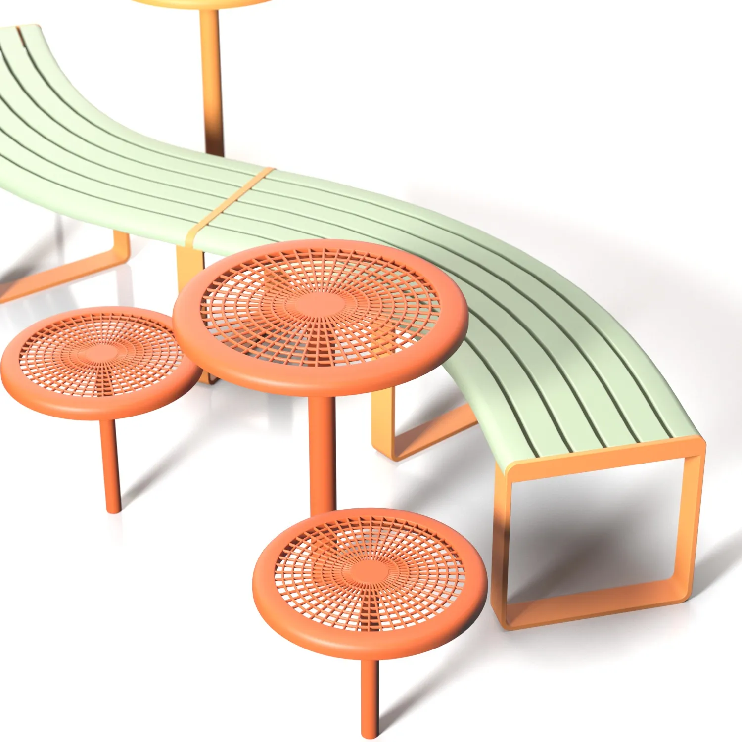 Linea Curved Seat and Bench 3D Model_05